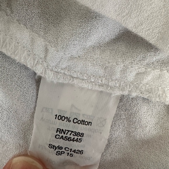 Madewell White Puff Sleeve blouse Top 100% cotton size large - Picture 10 of 10